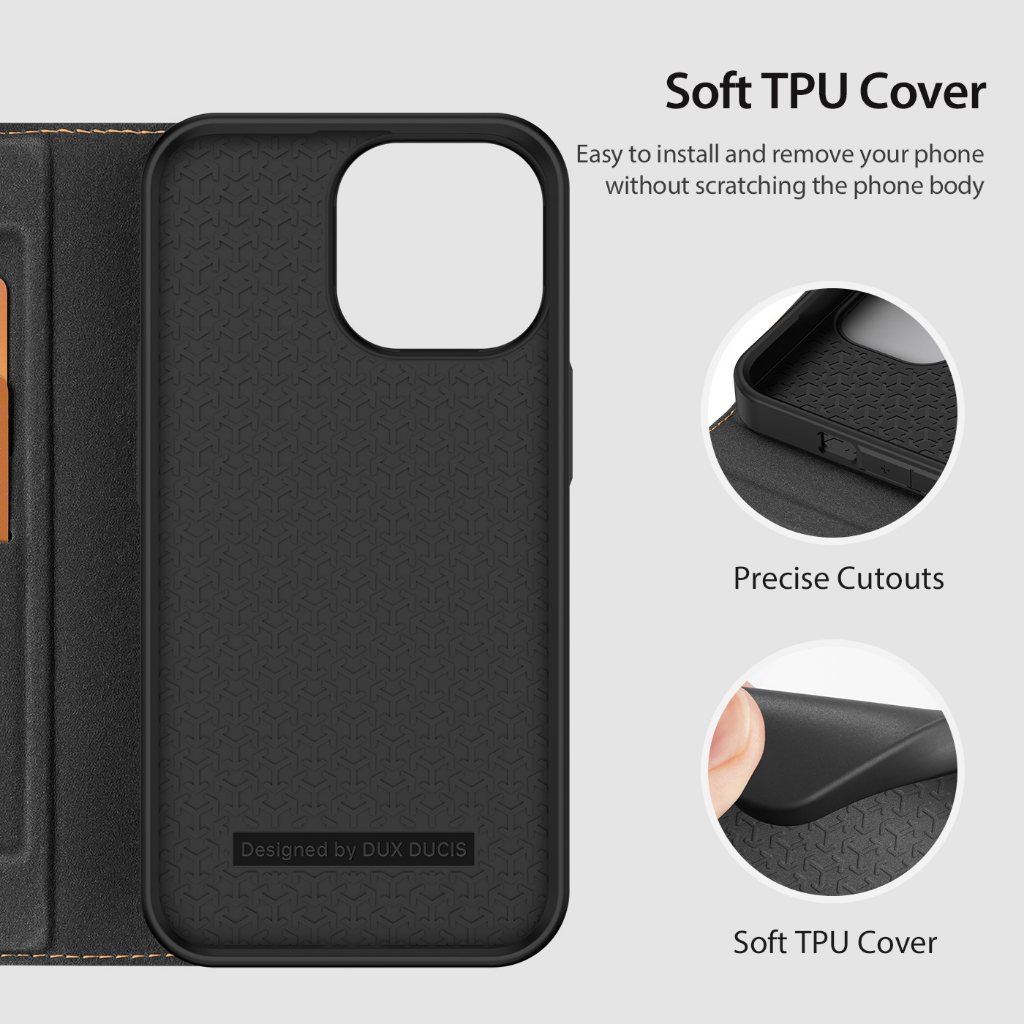 Dux Ducis iPhone 14 /13 Pro Max iPhone 14 Plus Ốp Bao Da Điện Thoại Dạng Ví Sang Trọng Dành