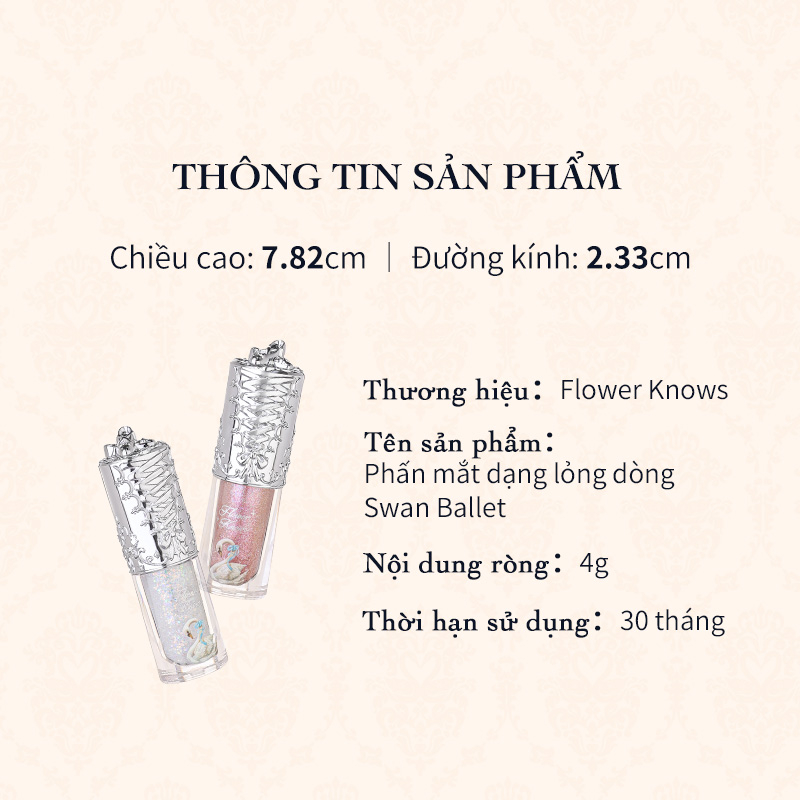 Flower Knows Phấn mắt dạng lỏng dòng Swan Ballet 4g