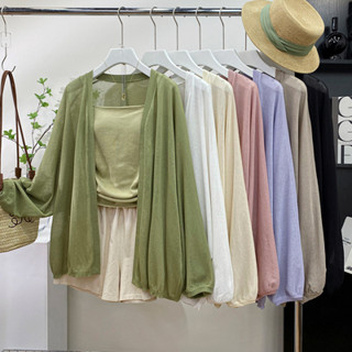 Áo Khoác cardigan Dệt Kim Tay Dài Cổ Chữ v Dáng Ôm Phong Cách Hàn Quốc Thời Trang Cho Nữ