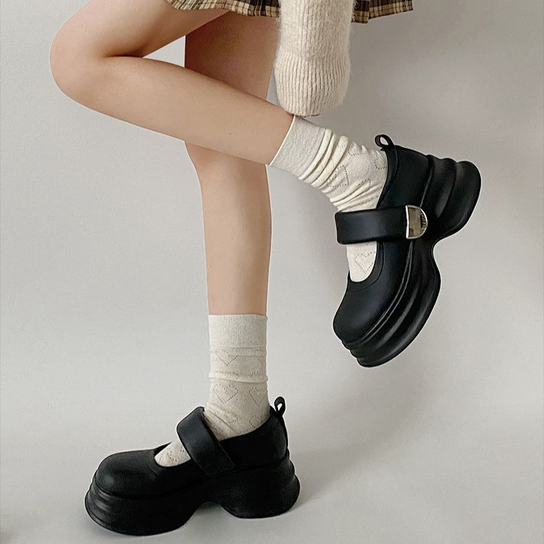 Giày Đế Dày Tăng Chiều Cao 6cm Chống Trượt Phong Cách lolita Thời Trang 2023 Cho Nữ
