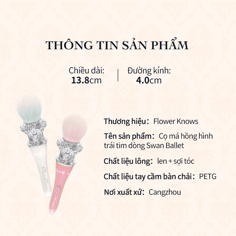 Flower knows swan ballet Phấn Má Hồng Dạng Lông Mềm Mịn Thiết Thực 2 Loại