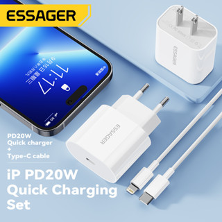 Set củ sạc và cáp Essager 20w thích hợp cho iPhone x xr 11 12 13 14 Pro Max