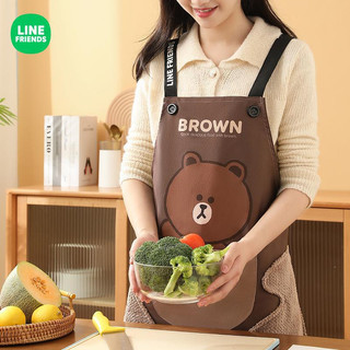 Line friends Tạp Dề Chống Thấm Nước Thấm Dầu Họa Tiết Hoạt Hình Xinh Xắn