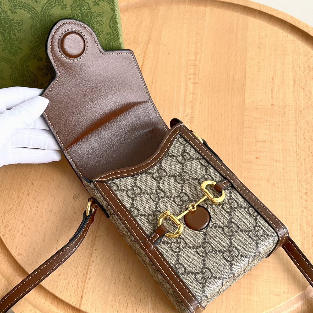 Túi Xách gucci 100% Nguyên Bản 1955 Có Khóa Ngựa Thời Trang unisex 625615