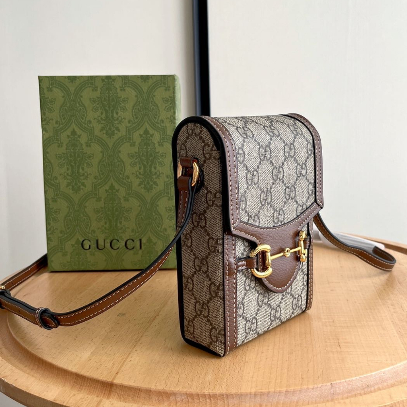 Túi Xách gucci 100% Nguyên Bản 1955 Có Khóa Ngựa Thời Trang unisex 625615