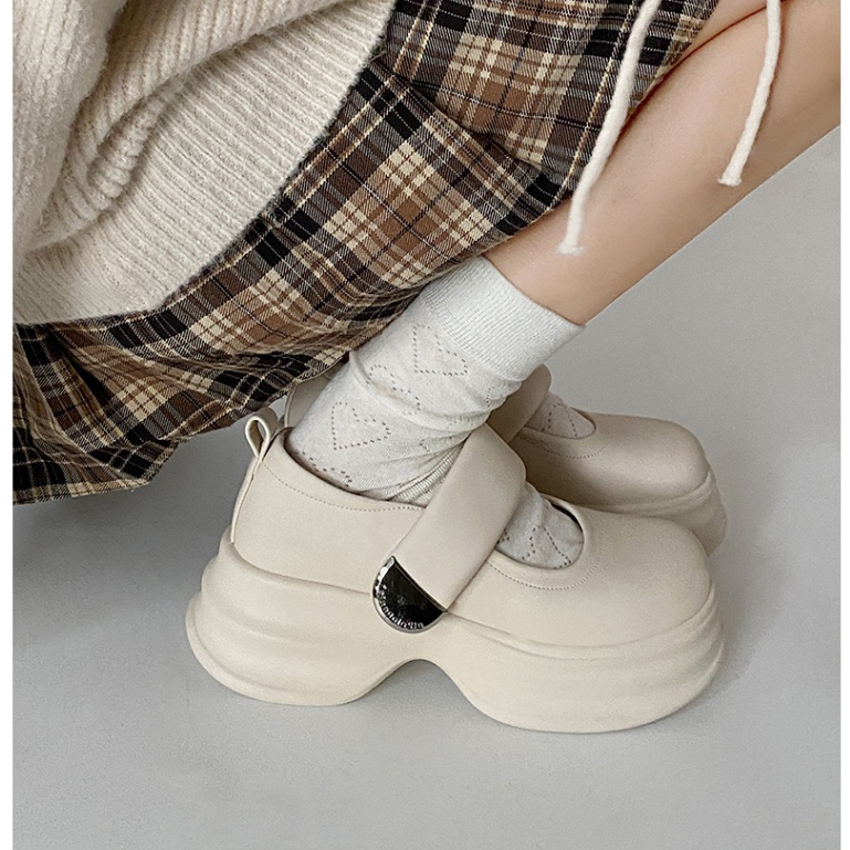 Giày Đế Dày Tăng Chiều Cao 6cm Chống Trượt Phong Cách lolita Thời Trang 2023 Cho Nữ
