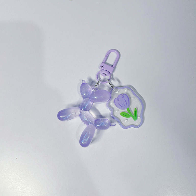 Móc Khóa Hình Chú Chó Và Bong Bóng Nhiều Màu Dễ Thương