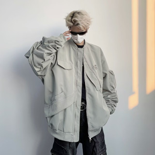 áo khoác nam bomber jacket kaki áo bomber nữ đen sành điệu cá tính độc lạ unisex màu xám form rộng hàn quốc màu đen áo khoác cặp đôi tay dài