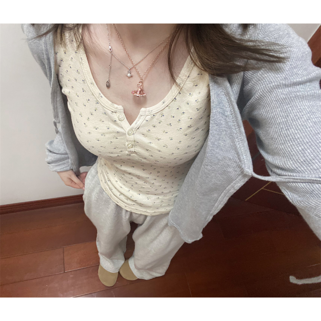 64071 Phong Cách Mới Mùa Hè Áo Thun Ngắn Tay In Hoa