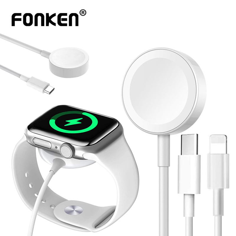 Đế sạc không dây FONKEN 2 trong 1 type C cho đồng hồ AP Watch USB C