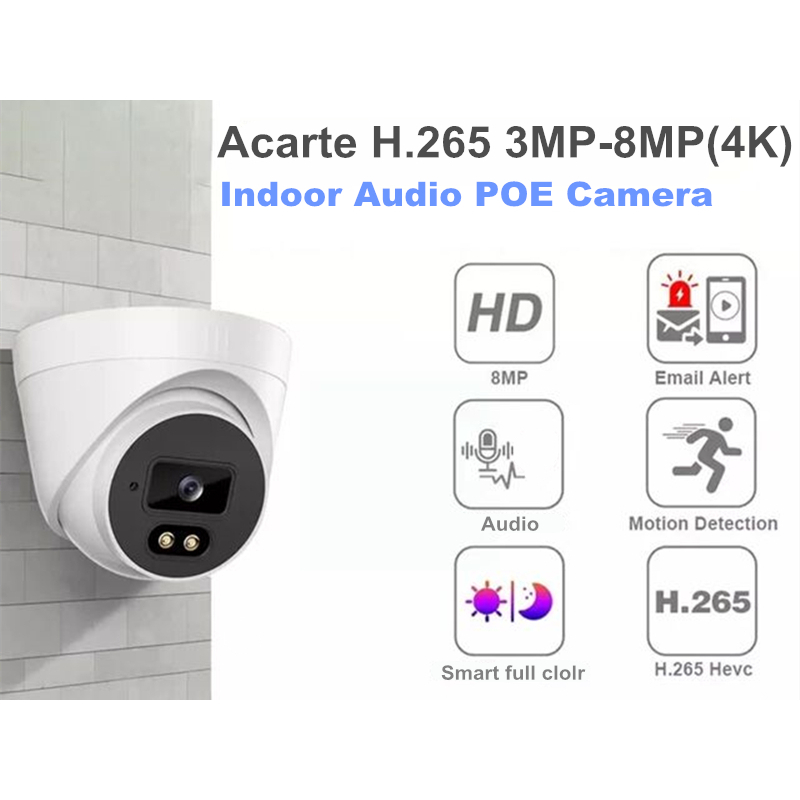 Camera Máy ảnh Acarte 3mp / 4mp / 5mp poe ip Hồng Ngoại Nhìn Trong Nhà