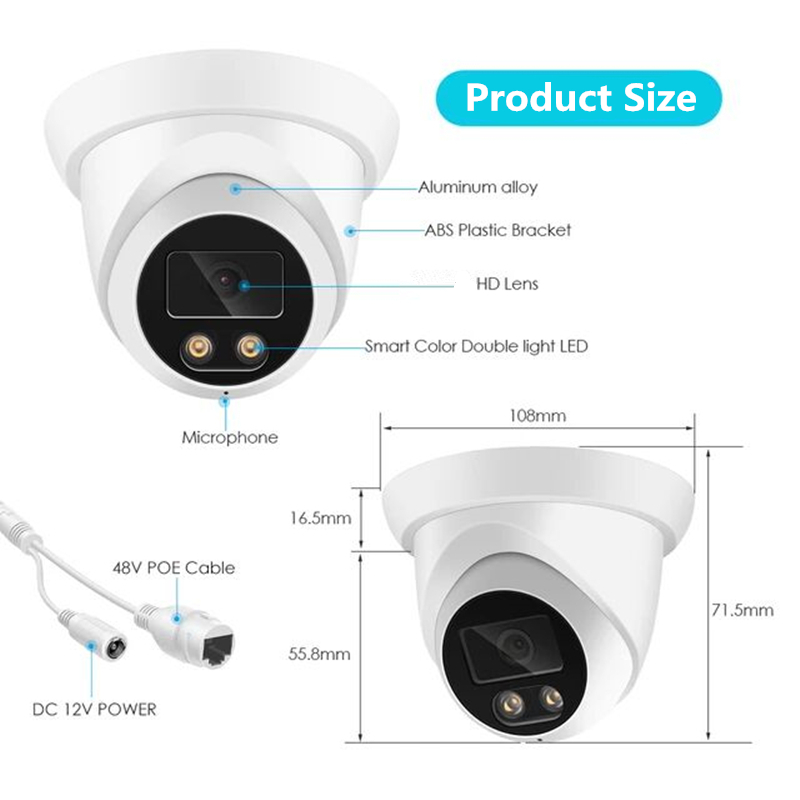 Camera Máy ảnh Acarte 3mp / 4mp / 5mp poe ip Hồng Ngoại Nhìn Trong Nhà