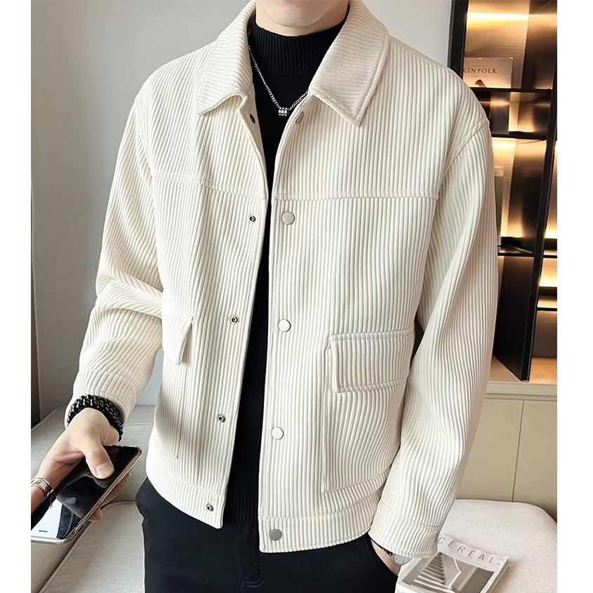 【2 Màu】Áo khoác nam dây kéo phù hợp nam nữ chất nỉ bông cao cấp nỉ bông có cúc bấm khoác bomber nỉ b