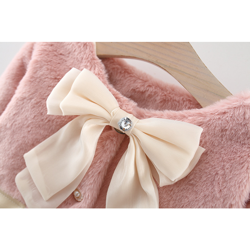 Áo Khoác Dài Tay Đính Nơ Thời Trang Thu Đông Mới 2023 Cho Bé Gái 0-3 Tuổi