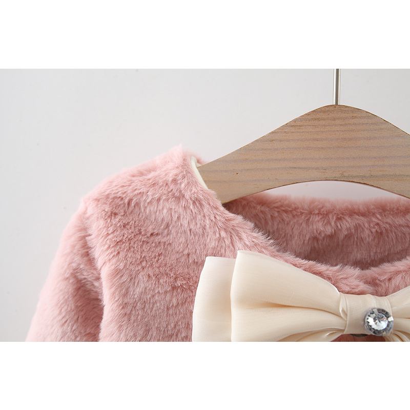 Áo Khoác Dài Tay Đính Nơ Thời Trang Thu Đông Mới 2023 Cho Bé Gái 0-3 Tuổi