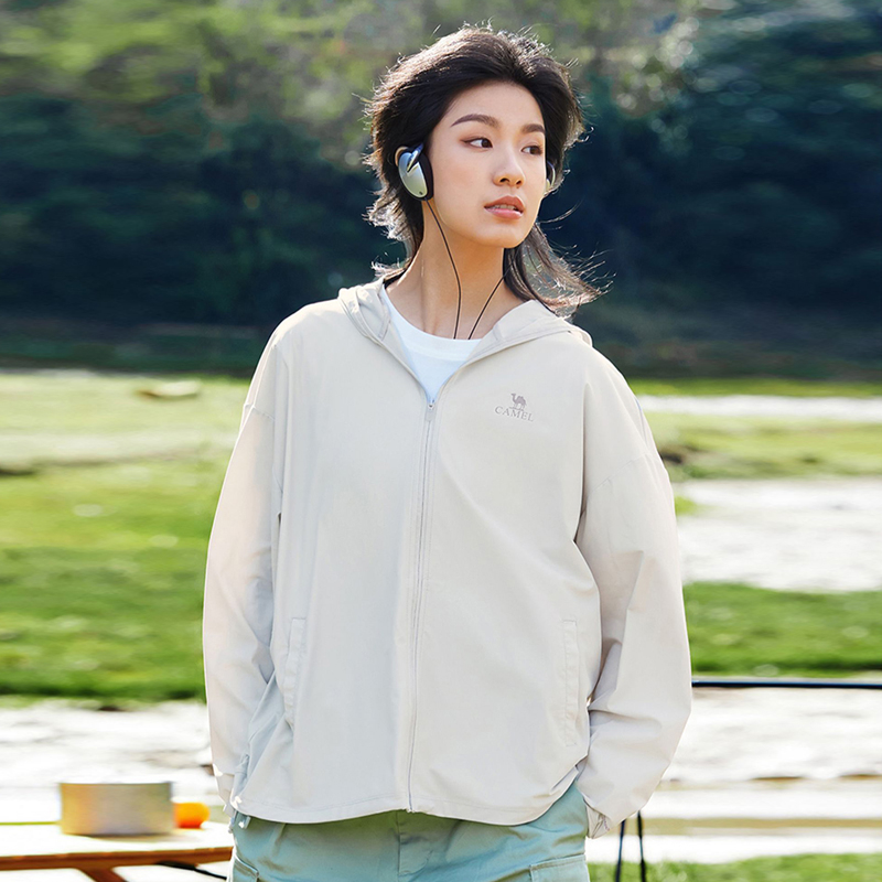 Áo Khoác Len Dệt Kim Có Mũ Trùm Chống Nắng upf50 Thời Trang Dành Cho Nữ