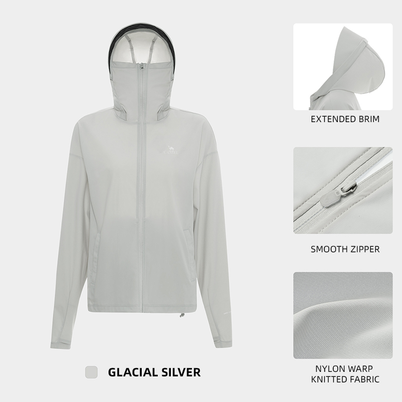 Áo Khoác Len Dệt Kim Có Mũ Trùm Chống Nắng upf50 Thời Trang Dành Cho Nữ