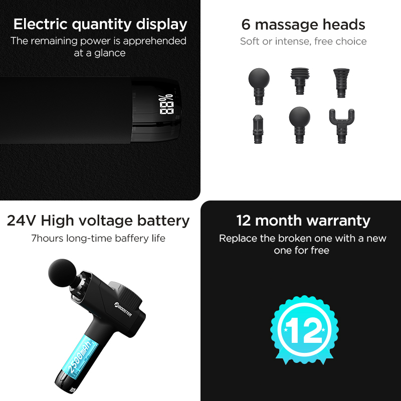 Máy massage cầm tay Booster  M2-C Súng Mát Xa Tăng Cơ Bắp Cầm Tay 2500mAh giãn cơ giúp bạn giảm đau cơ