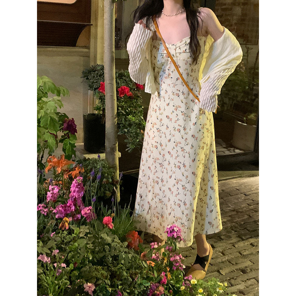 XIN LAN YA SHE Đầm Hoa Thời Trang Hàn Quốc Dành Cho Nữ