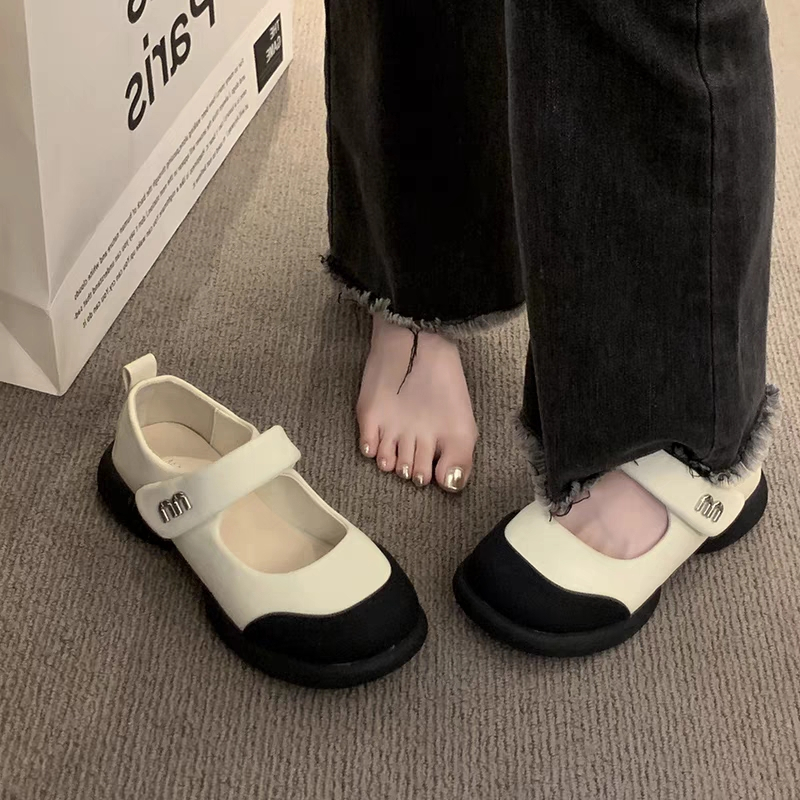 HHH Giày Mary Jane Lolita đế cao Giày Búp Bê Đế da mềm đế êm thời trang 2023NEW Cho Nữ