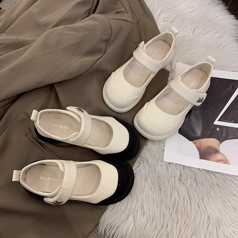 HHH Giày Mary Jane Lolita đế cao Giày Búp Bê Đế da mềm đế êm thời trang 2023NEW Cho Nữ