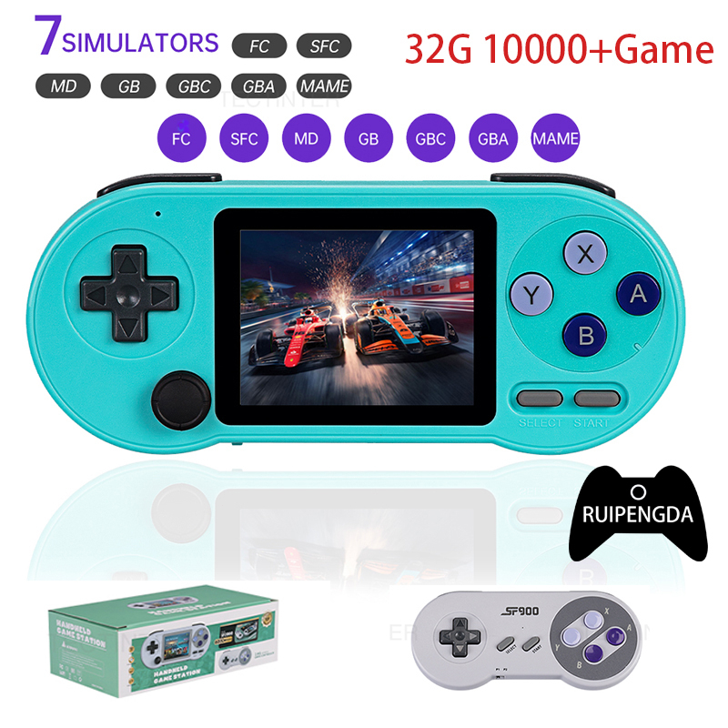Máy Chơi Game Cầm Tay SF2000 Màn Hình 3 inch IPS 32G 10000 + Phong Cách Retro Và Phụ Kiện