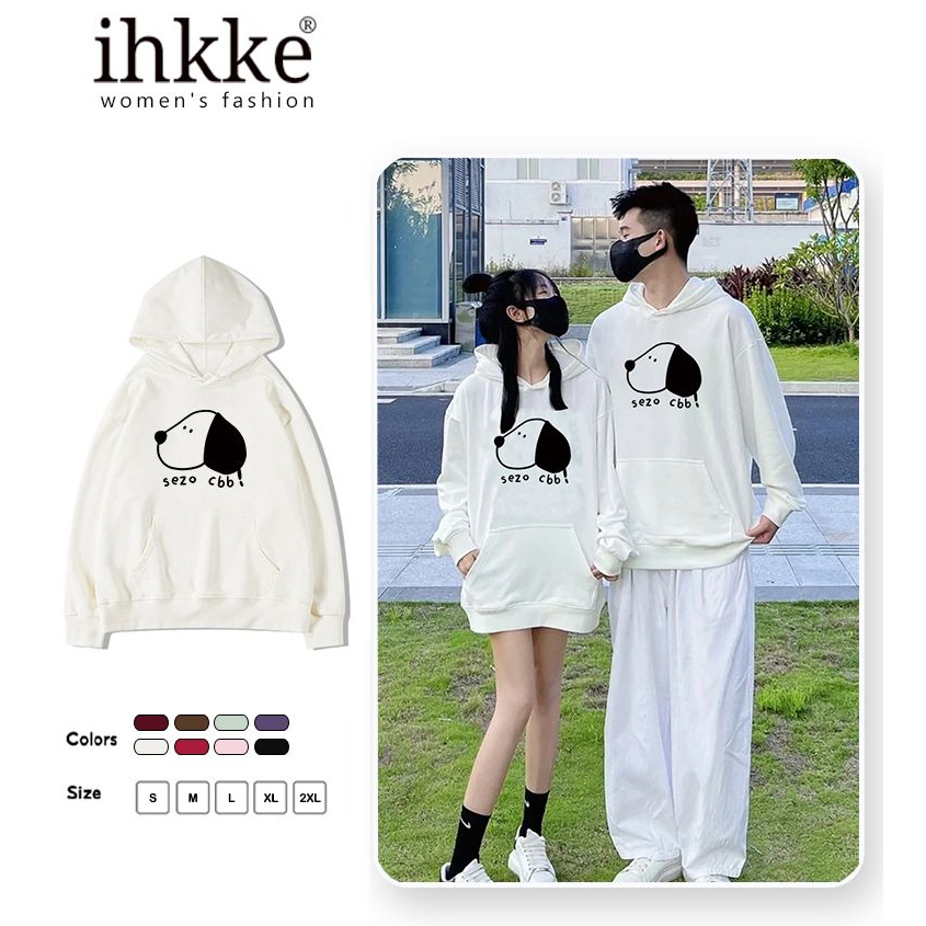 ihkke Áo hoodie Màu Trắng In Hình Chú Chó snoopy Dễ Thương Thời Trang Hoodies