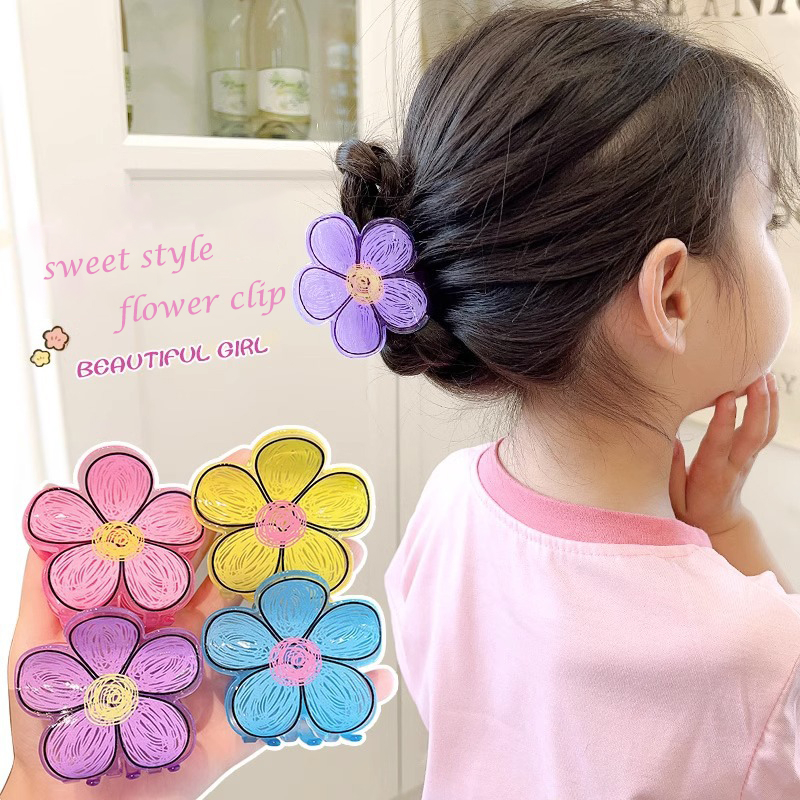 Kẹp Tóc Hình Hoa Bằng acrylic Màu Kẹo Ngọt Thời Trang Cho Nữ