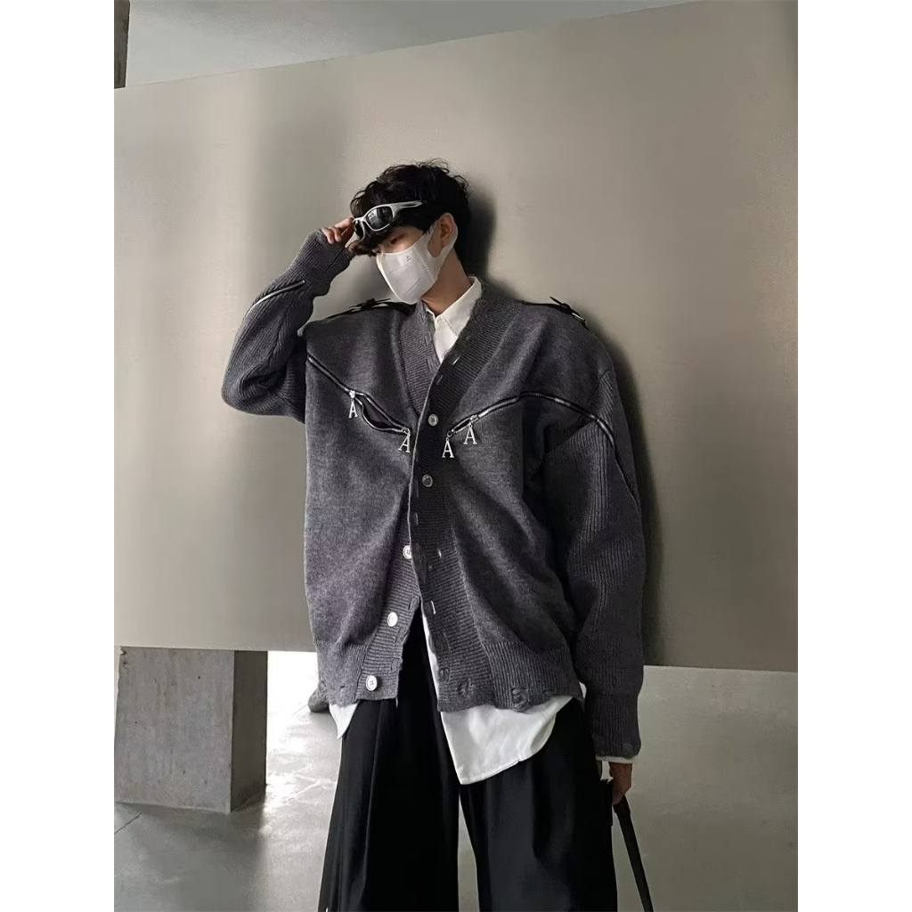 Áo len nam phong cách Hàn Quốc năng dộng thời trang mùa dông áo Sweater tay dài dáng rộng thời trang mới thu đông phong cách thiết kế zipper