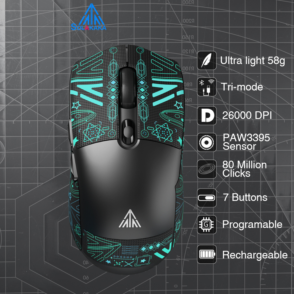 Chuột Chơi Game Không Dây Loại c / 2.4g / bluetooth 800-26000 max dpi 80m