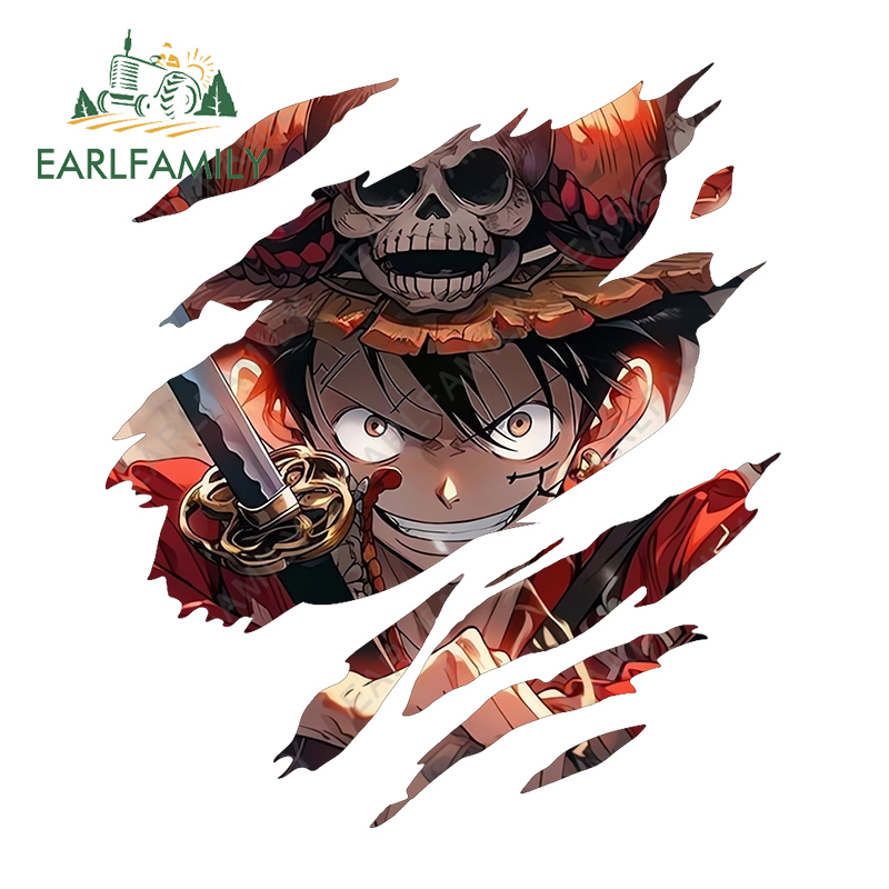 Miếng Dán Trang Trí Xe Hơi Họa Tiết Hoạt Hình One Piece 13Cmx11.4Cm Chống Thấm Nước / Trầy Xước