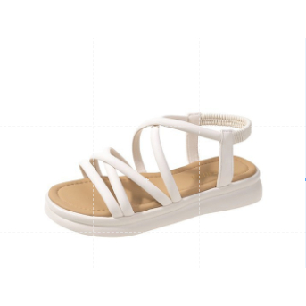 Sandal nữ đế cao 4.5cm 2023 quai da dây chéo và xỏ ngón charm nhẫn siêu xinh size 35-40