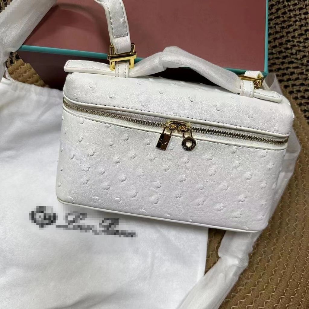 Túi Xách Nữ Loro*Piana Gigi Cùng một loại Lp19 Túi Hộp Cơm Thời Trang Túi Đeo Vai Da Bò Đầu Tiên Với Họa Tiết Lông Vũ