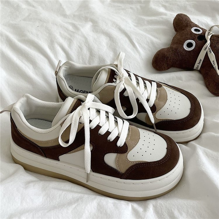 🔥DDU  Giày thể thao retro của phụ nữ Giày bánh mì đáy dày làm tăng chiều cao CHZK391