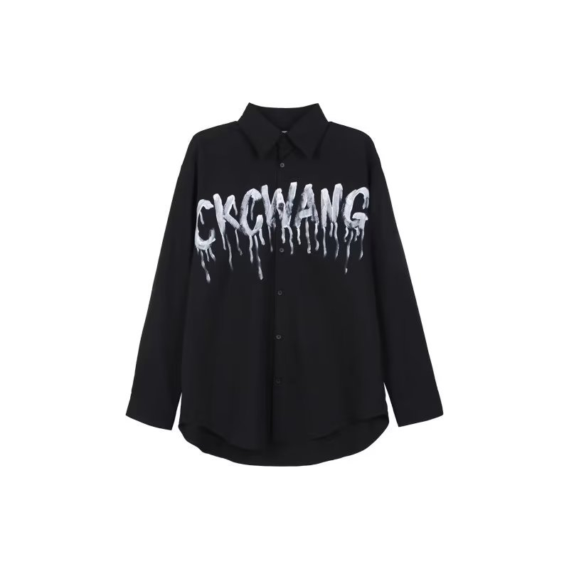 Áo Sơ Mi Tay Dài Dáng Rộng In Họa Tiết graffiti Thời Trang Mùa Xuân Cho Nam Giới Có Size m-3xl