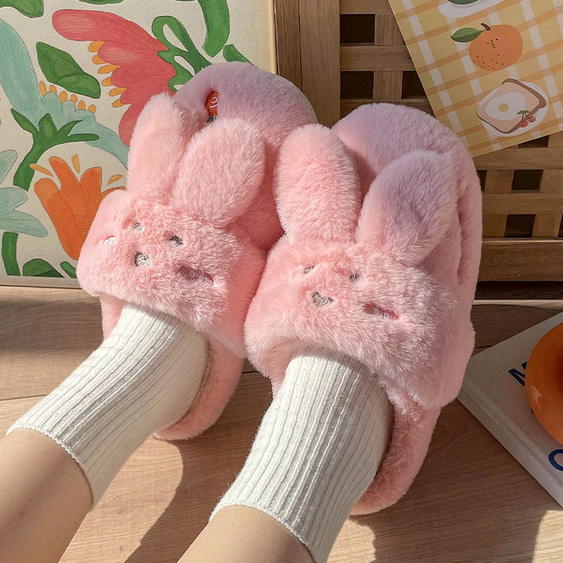 Dép Bông Đi Trong Nhà Chống Trượt Hình Thỏ Dễ Thương