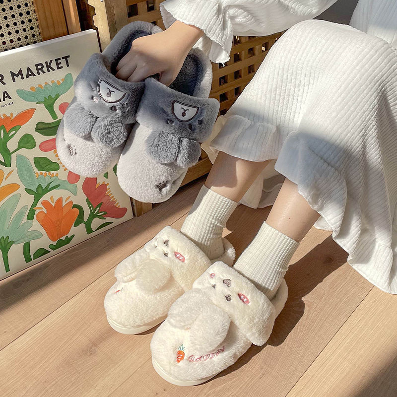 Dép Bông Đi Trong Nhà Chống Trượt Hình Thỏ Dễ Thương
