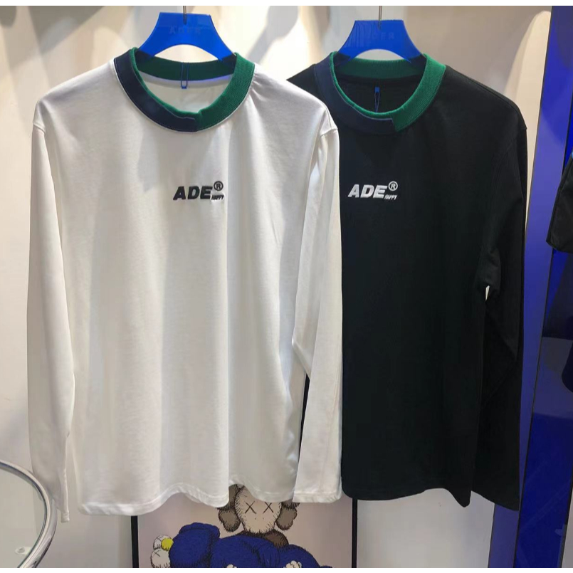 Áo Thun Tay Dài Cổ Tròn Hai Lớp Màu Sắc Tương Phản In Chữ Phong Cách Đường Phố Thời Trang Mùa Thu Cho Nam Và Nữ