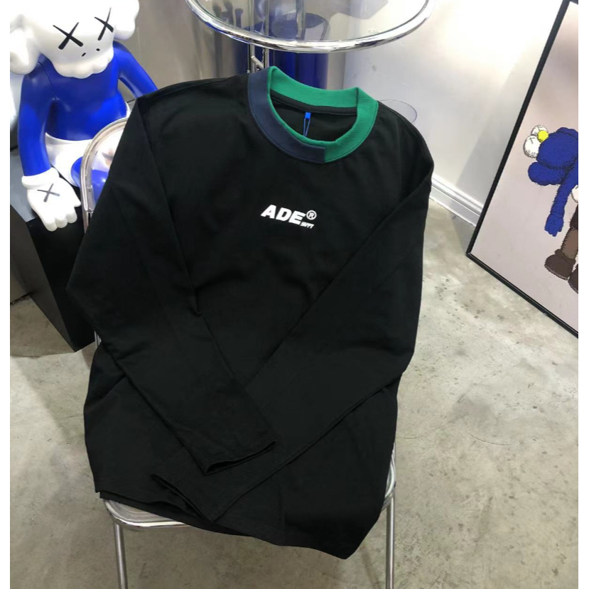 Áo Thun Tay Dài Cổ Tròn Hai Lớp Màu Sắc Tương Phản In Chữ Phong Cách Đường Phố Thời Trang Mùa Thu Cho Nam Và Nữ