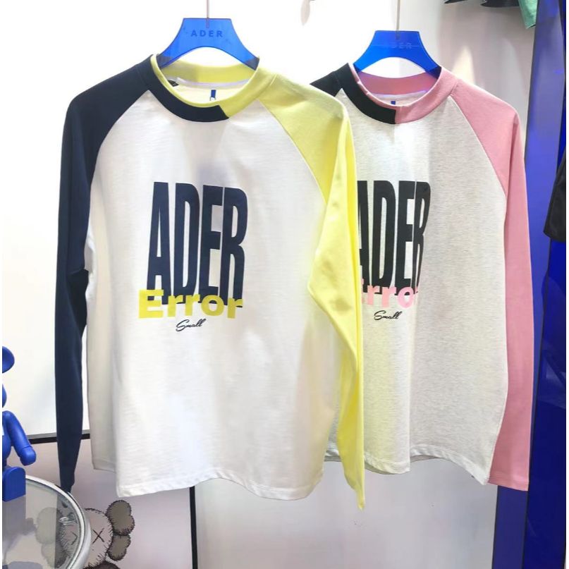 Áo Thun Tay Dài Cổ Tròn Hai Lớp Màu Sắc Tương Phản In Chữ Phong Cách Đường Phố Thời Trang Mùa Thu Cho Nam Và Nữ