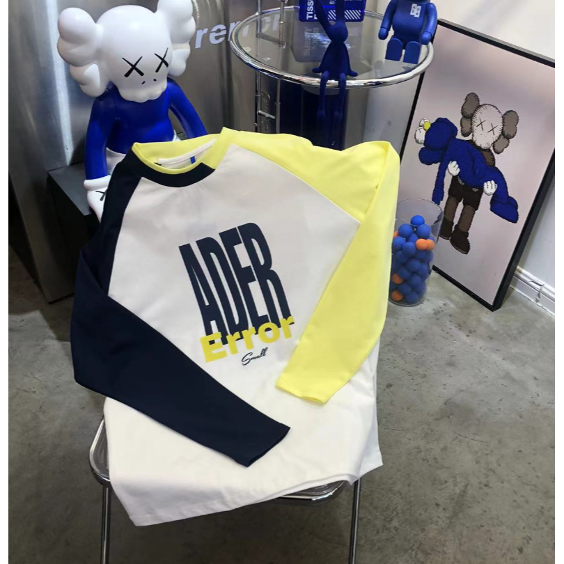 Áo Thun Tay Dài Cổ Tròn Hai Lớp Màu Sắc Tương Phản In Chữ Phong Cách Đường Phố Thời Trang Mùa Thu Cho Nam Và Nữ