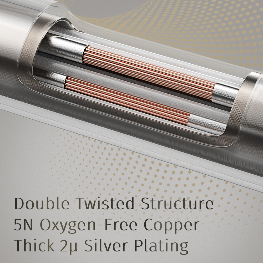 Dây Cáp Nối Nâng Cấp Tai Nghe Mạ Bạc ls200 Kèm mic 2.5 3.5 4.4 type c Cho trn kz konoka