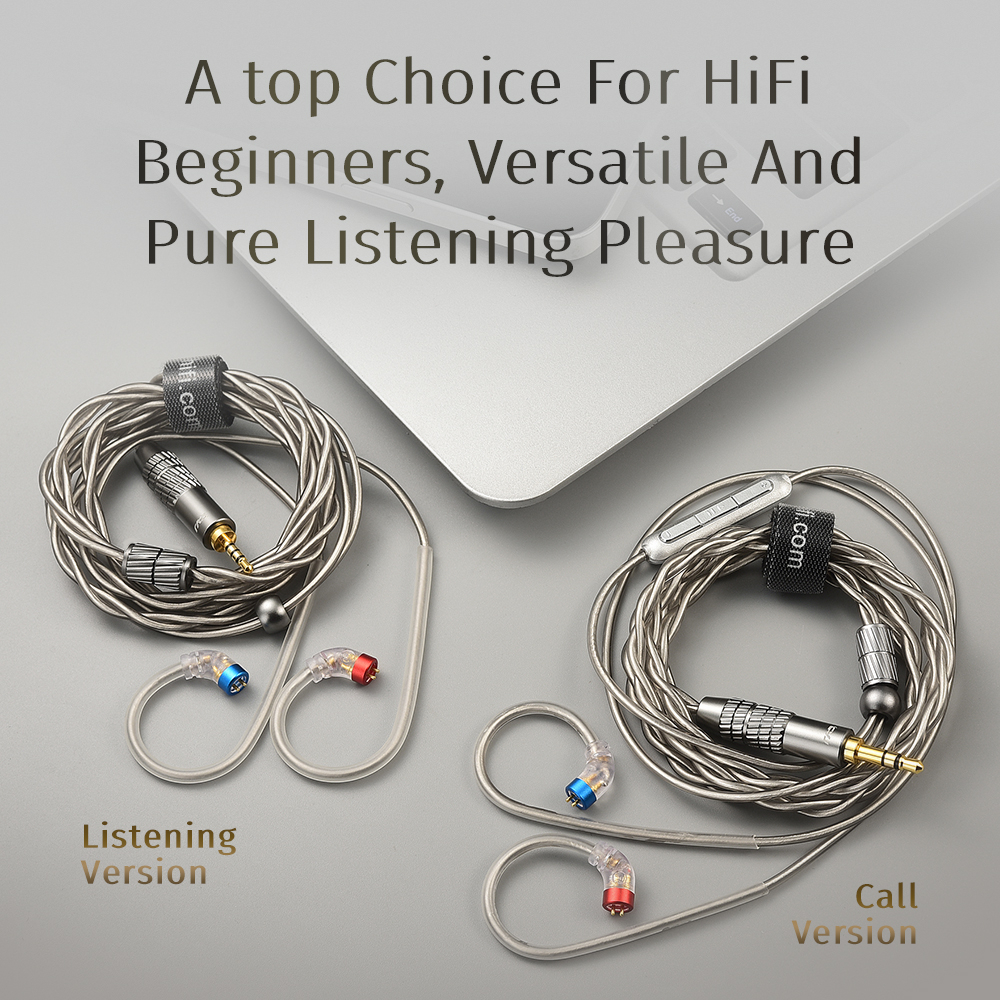 Dây Cáp Nối Nâng Cấp Tai Nghe Mạ Bạc ls200 Kèm mic 2.5 3.5 4.4 type c Cho trn kz konoka