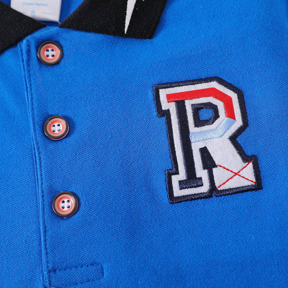 Áo Thun polo Ngắn Tay Thêu logo Phong Cách Cổ Điển Thời Trang Cho Bé Trai