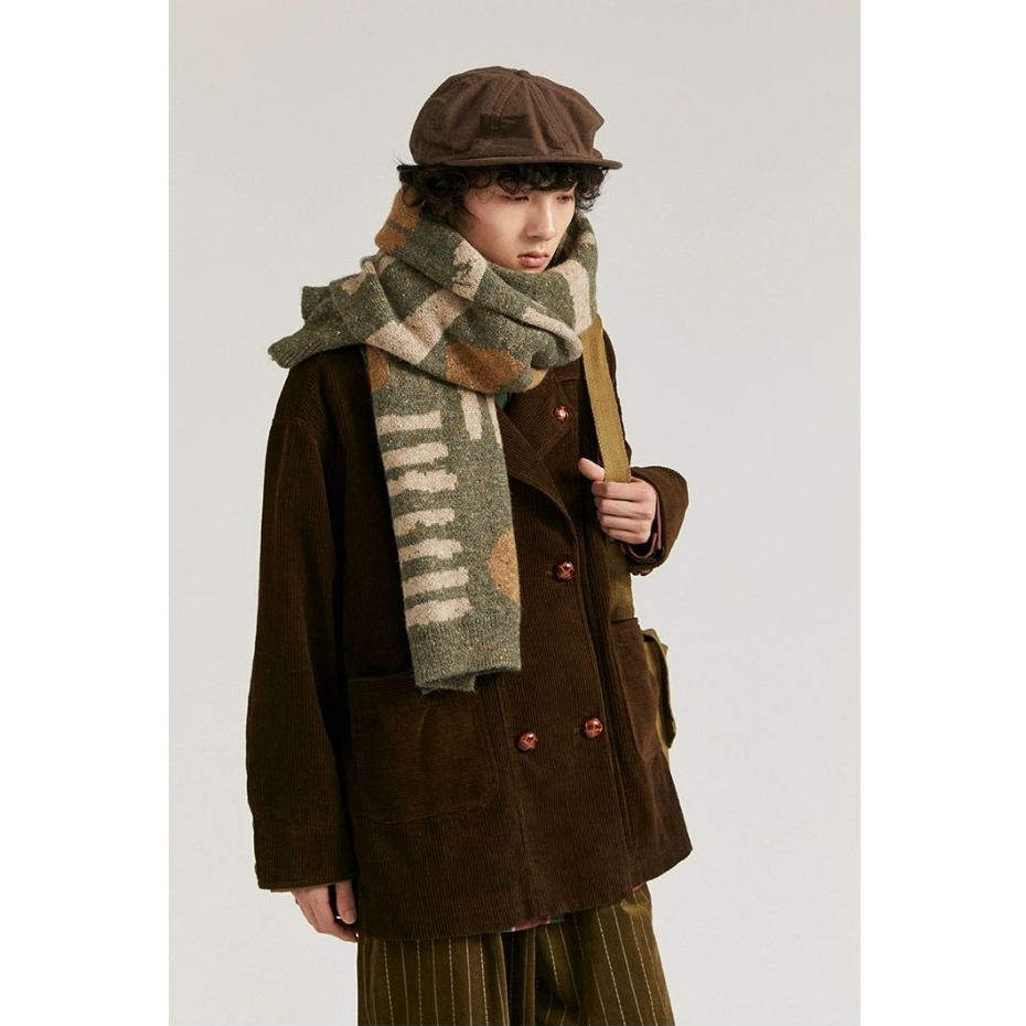 Eershenshi Áo Khoác Vest Vải Nhung Kẻ Dáng Rộng Cao Cấp Thời Trang Thường Ngày Cho Nam