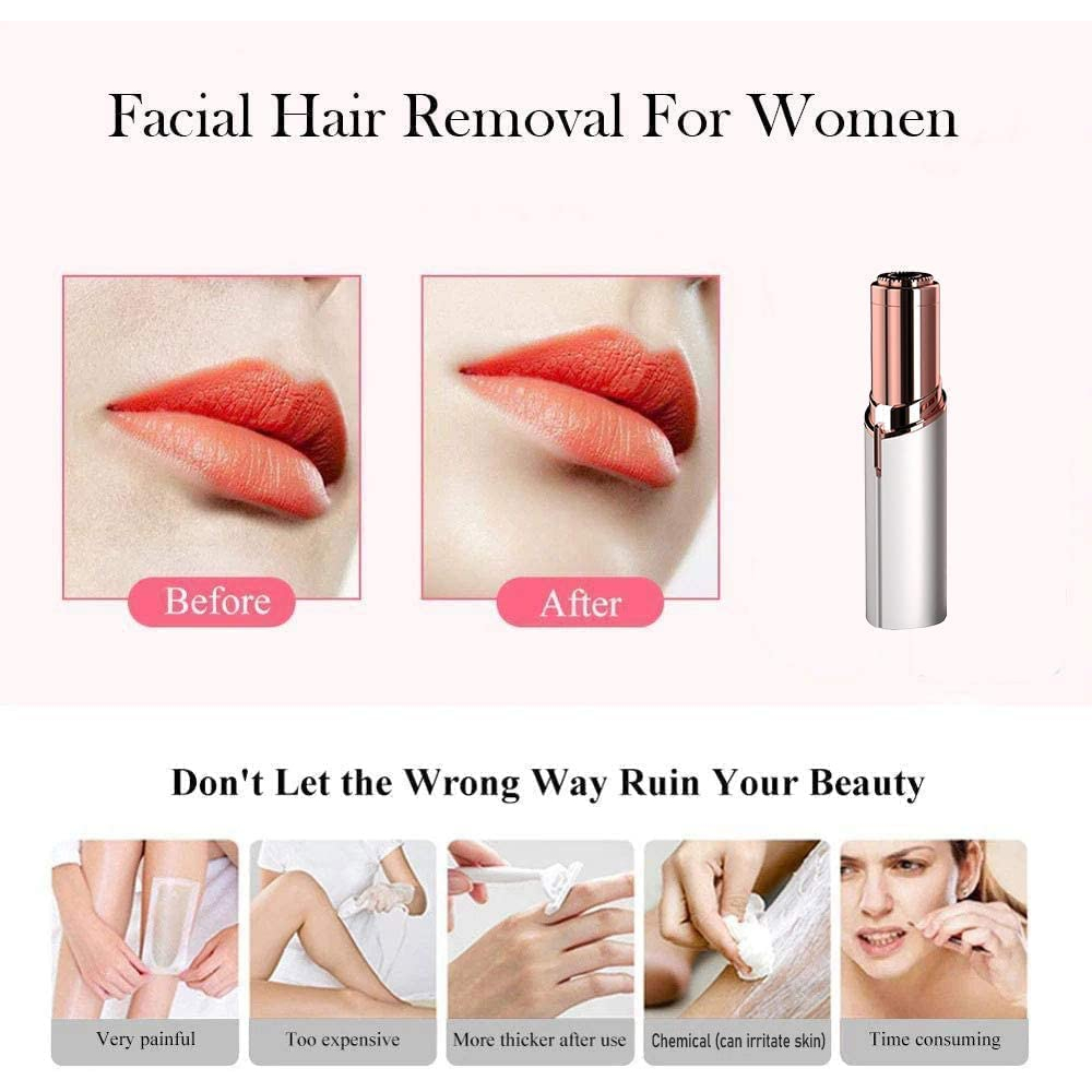 Máy tẩy lông SHIHE có đèn LED công nghệ không đau chống nước cạo sạch lông tơ mặt/ria mép/bikini/ mông cho nữ