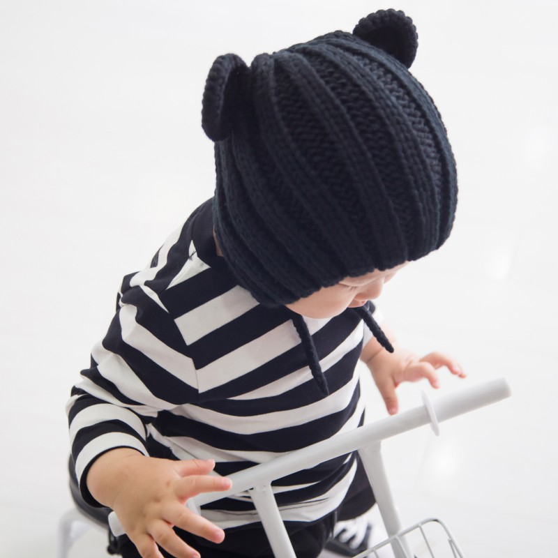 Mũ cotton ấm áp họa tiết hoạt hình cho bé gái