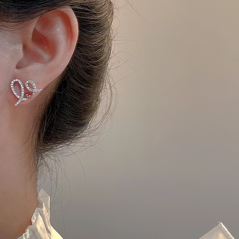 Khuyên Tai Bạc Hình Cuộn Sóng Biển Đính Đá Kim Cương Toàn Diện Thời Trang Hàn Quốc Làm Quà Sinh Nhật
