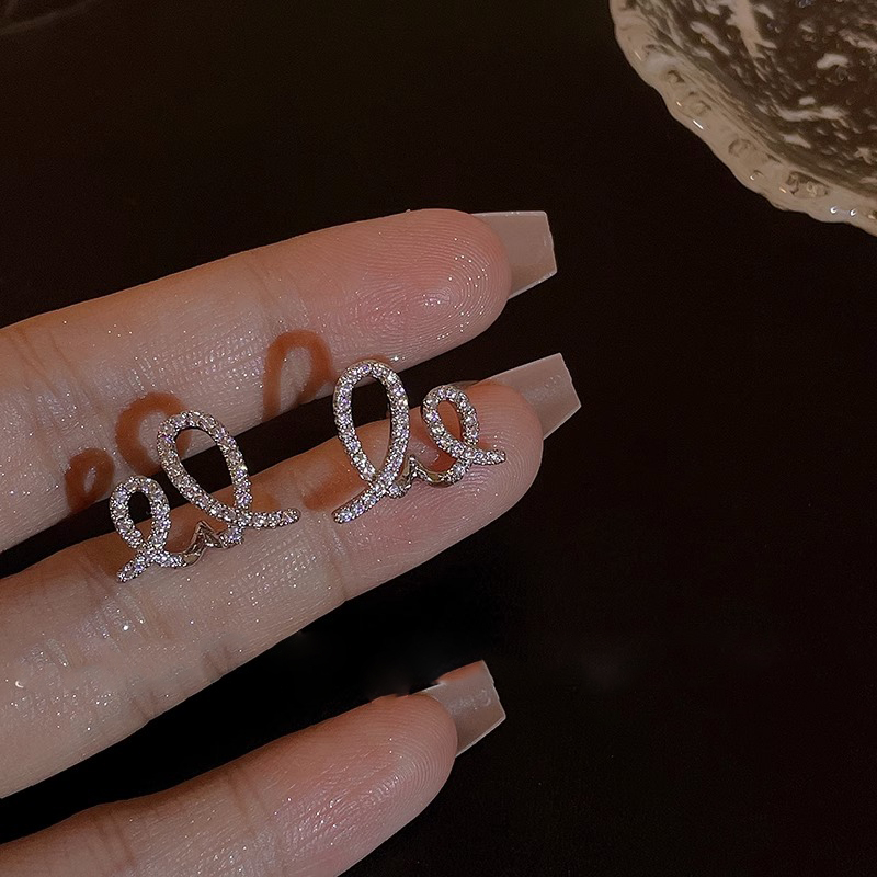 Khuyên Tai Bạc Hình Cuộn Sóng Biển Đính Đá Kim Cương Toàn Diện Thời Trang Hàn Quốc Làm Quà Sinh Nhật