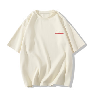 SELVZE Áo Thun cotton Tay Ngắn Cổ Tròn Dáng Rộng In Hình Phong Cách retro Đường Phố